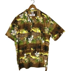 Favant Vintage Mens Multicolor Button Up Floral Collared Hawaiian‎ Shirt Size XL